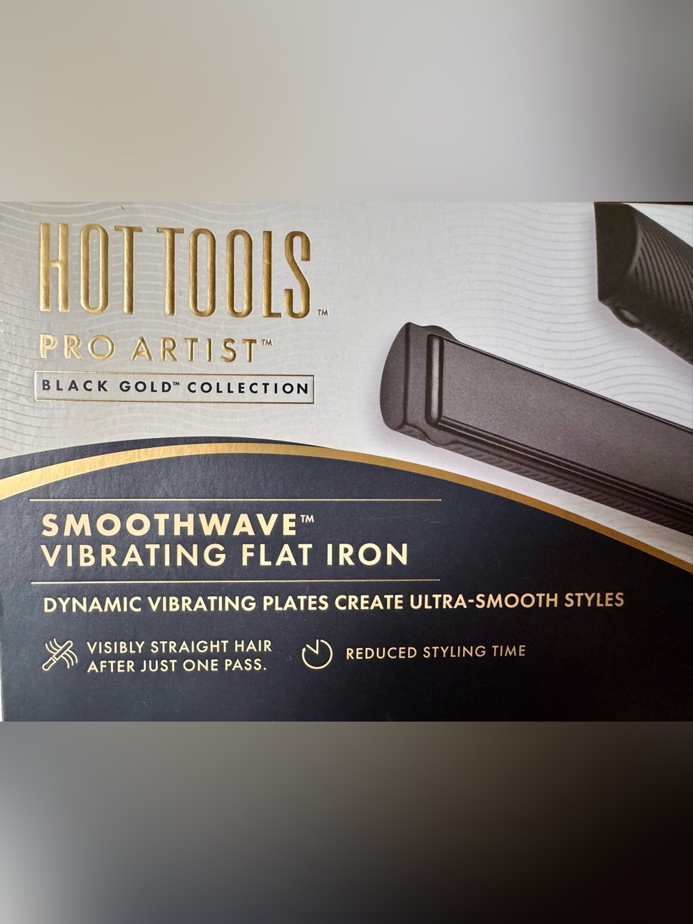 New Hot Tools Pro Artist Black Gold Dual Voltage Flat Iron